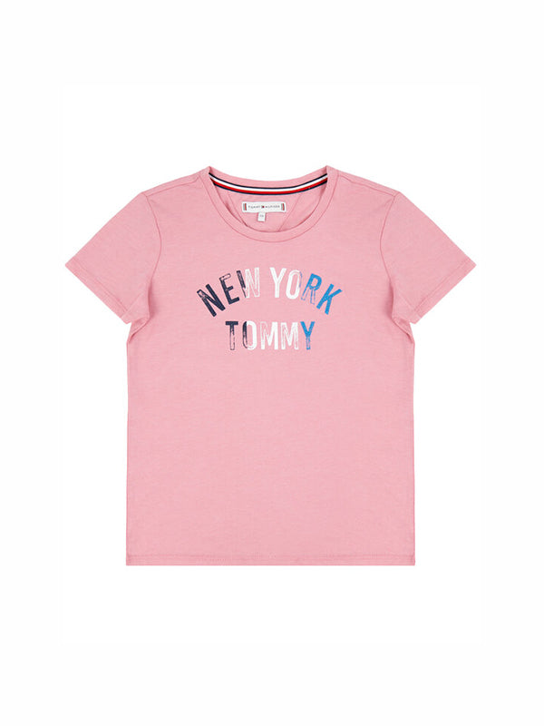 Nyc Glitter Foil Print Tee S/S Cashmere Rose / 10