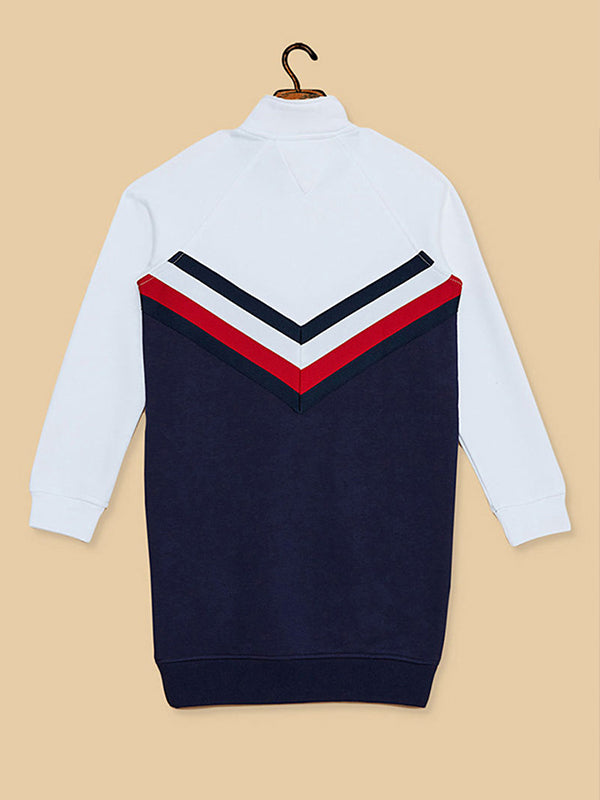 Tommy Half Zip Sweatdress Black Iris/ Bright White / 10