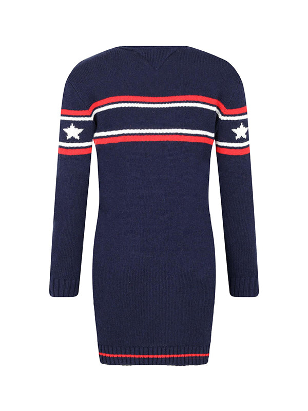 Graphic Tommy Star Sweater Dress Black Iris / 10