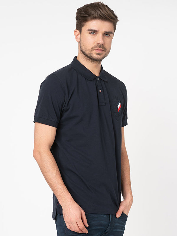 Solid Badge Regular Polo SKY CAPTAIN / L