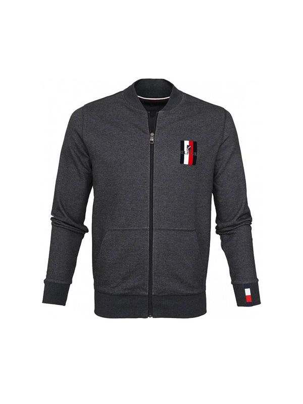 Flex Luxury Artwork Baseball Zip CHARCOAL HEATHER / L