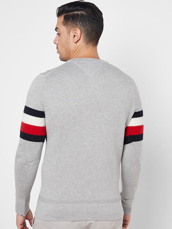 Soft Global Stripe Sweater Cloud heather / L