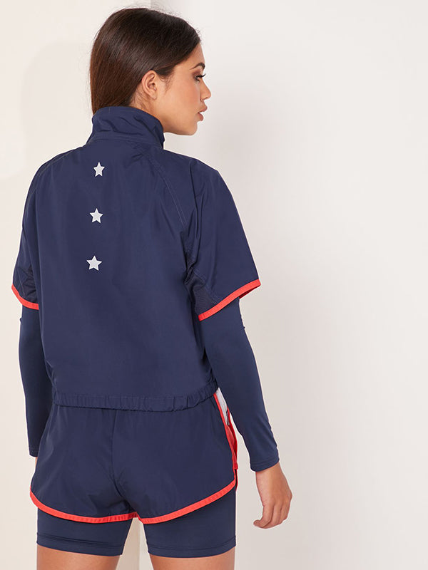 Blocked Stars 1/2 Zip Shell Sport Navy / XS