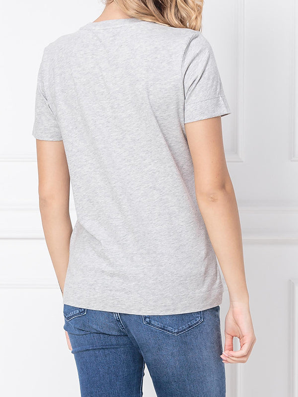 Th Ess Hilfiger Crew Neck Tee Ss LIGHT GREY HTR / L