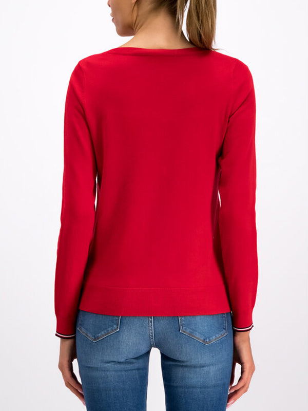 Boat Neck Sweater HAUTE RED / L