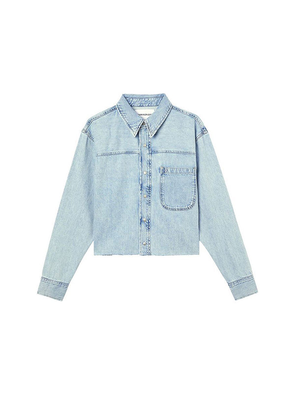 Cropped Dad Shirt Denim Light / L