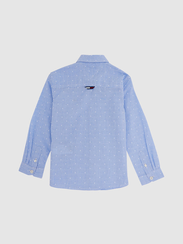 Dotted Dobby Shirt L Blue Stripe / 10