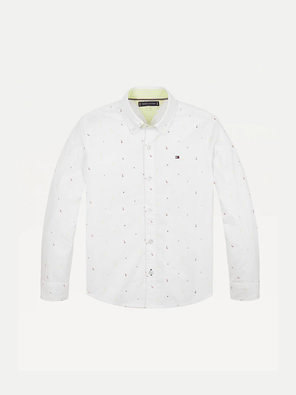 Mini Aop Shirt L/S White Allover / 10