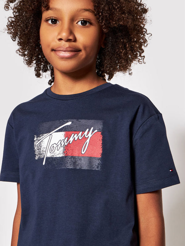 Flag Print Tee S/S Twilight Navy / 10