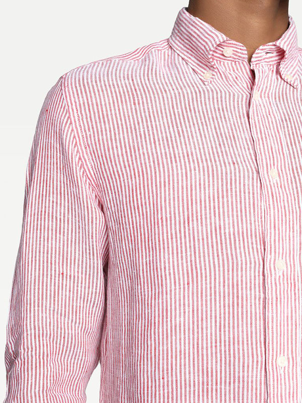 Linen Ithaca Shirt Primary Red / White / L