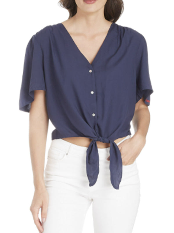 Tjw Ss Front Knot Cr Twilight Navy / L