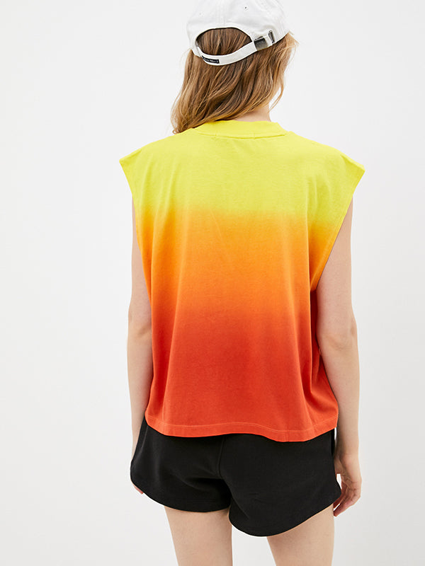 Dip Dye Muscle Tee Gradient Bright Sunshine / L