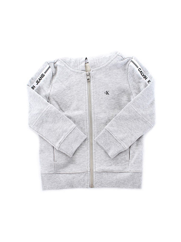 Intarsia Zip Through Light Grey Heather / 10