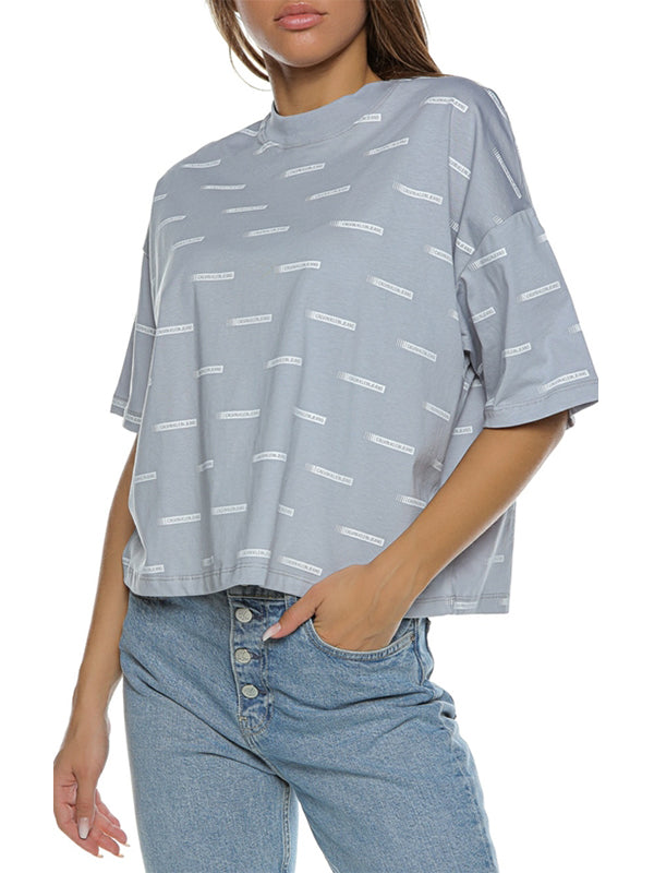 All Over Print Tee Institutional Logo Aop Marble Grey / L