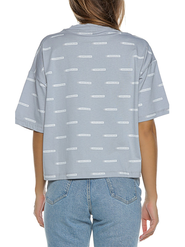 All Over Print Tee Institutional Logo Aop Marble Grey / L