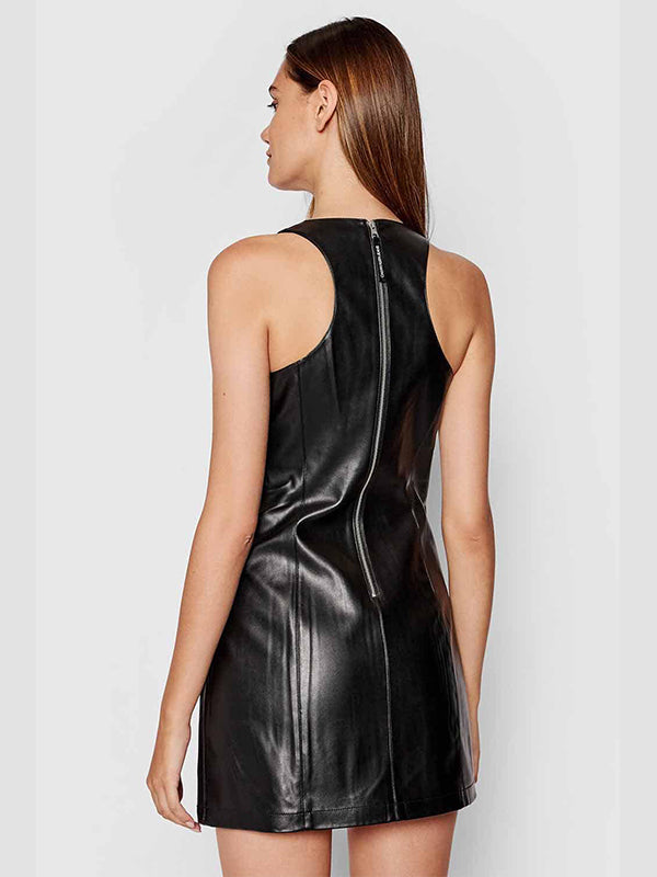 Faux Leather Dress Ck Black / L