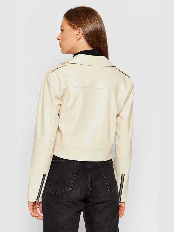 Faux Leather Biker J Muslin / L