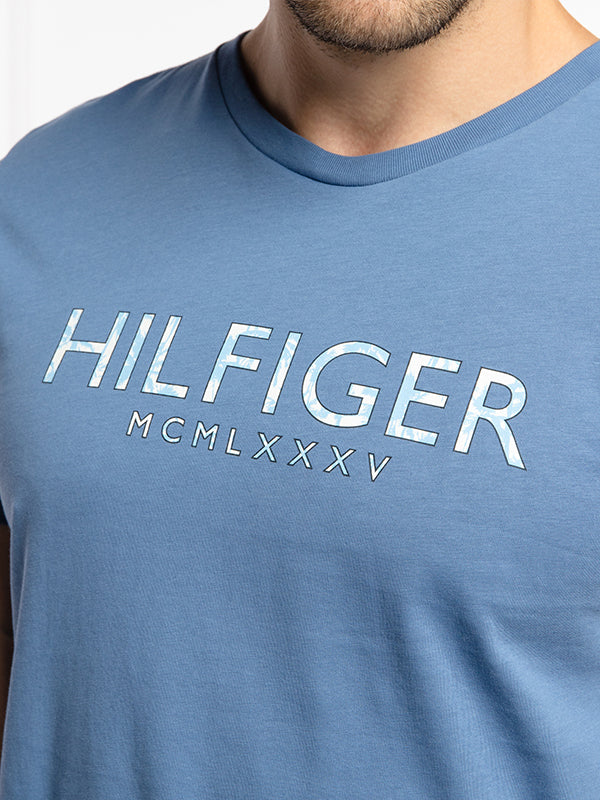 Hilfiger Palm Print Pebble Blue / L