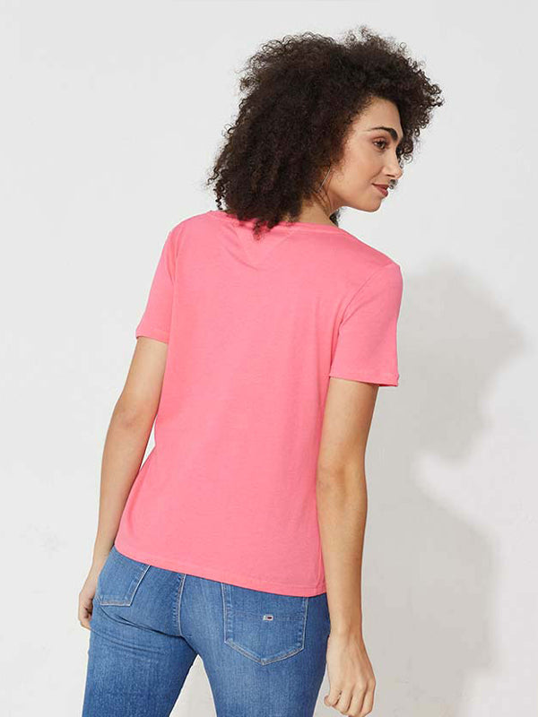 Tjw Slim V-Neck Retr Botanical Pink / L