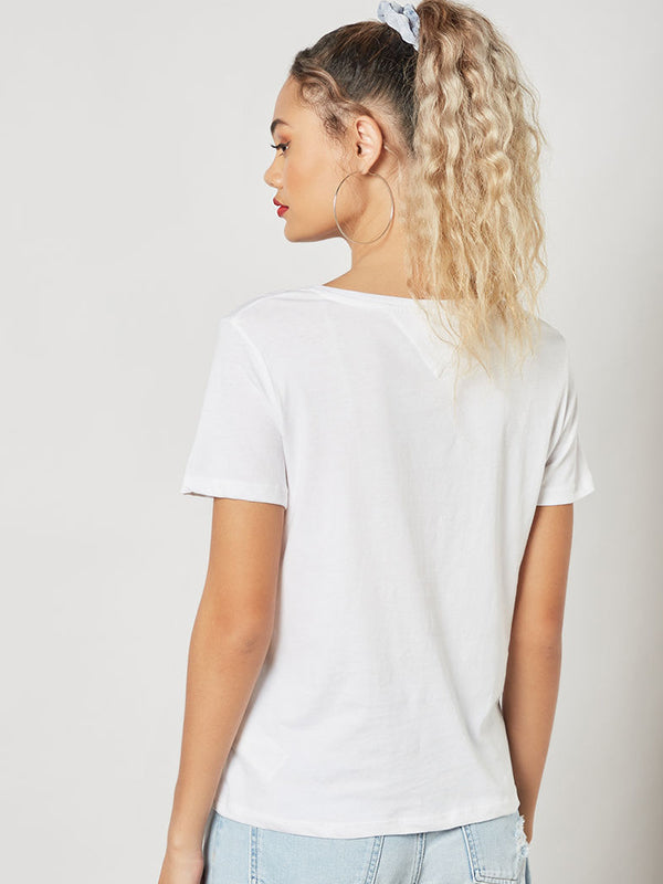 Tjw Slim V-Neck Retr White / L