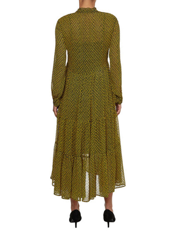 Chiffon Shift Midi D Mini Leaf Prt / Amber Glow Des Sky / 42