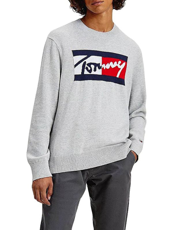 Tjm Branded Sweater Lt Grey Htr / L