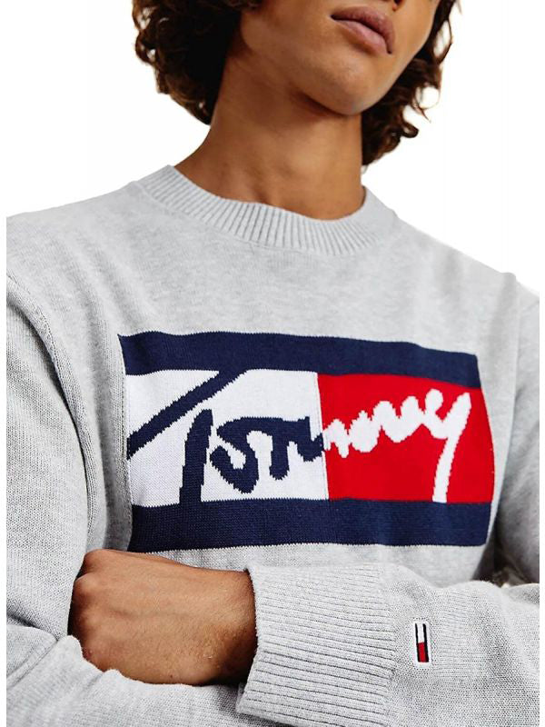 Tjm Branded Sweater Lt Grey Htr / L