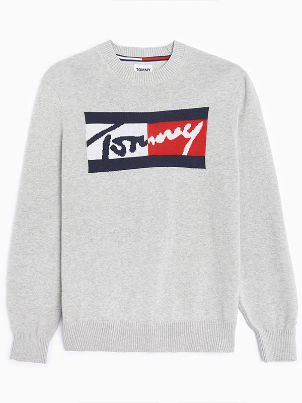 Tjm Branded Sweater Lt Grey Htr / L