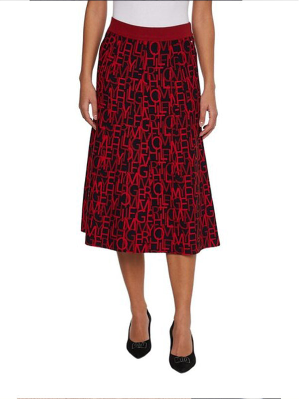 Viscose Nylon Midi S Th Spell Out Red / L