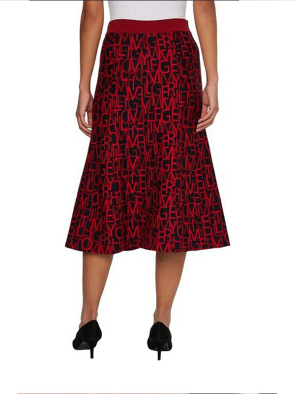 Viscose Nylon Midi S Th Spell Out Red / L