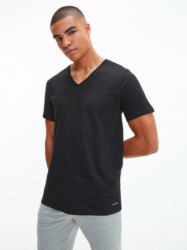 S/S V Neck 3Pk BLACK / L