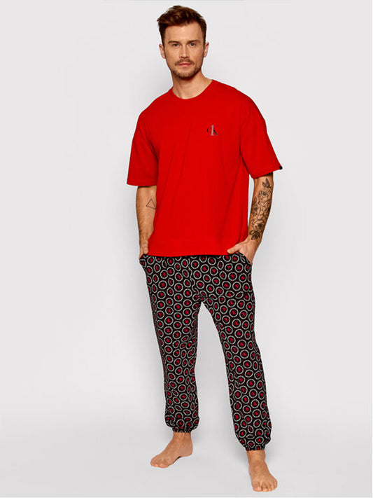 S/S Jogger Set RUSTIC RED TOP/ LINK LOGO BOTTOM / L