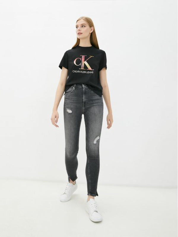 High Rise Skinny Ank Denim Black / NI30