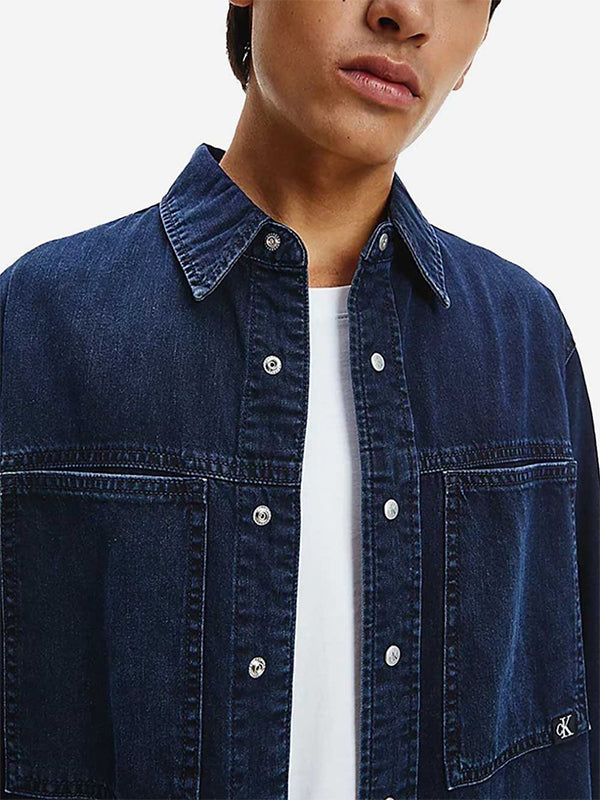 Linear Denim Shirt Denim Dark / L