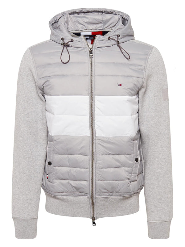 Mix Media Zip Throug Light Grey Heather / L