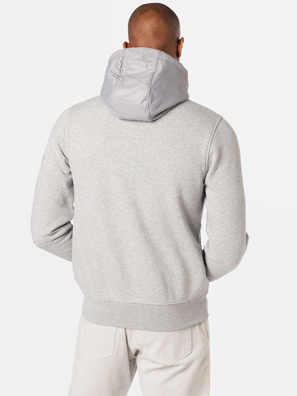 Mix Media Zip Throug Light Grey Heather / L