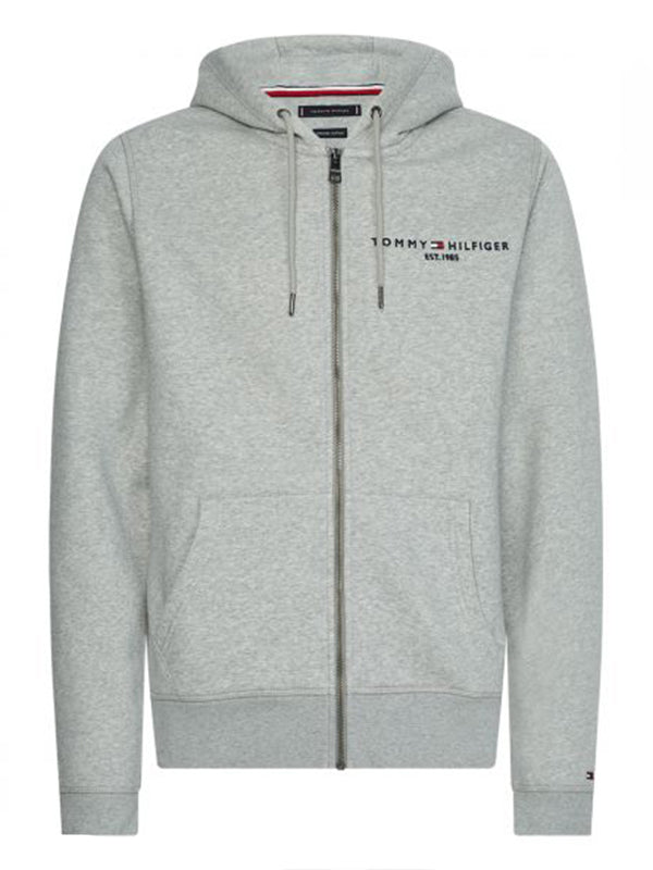 Tommy Logo Zip Throu Light Grey Heather / S