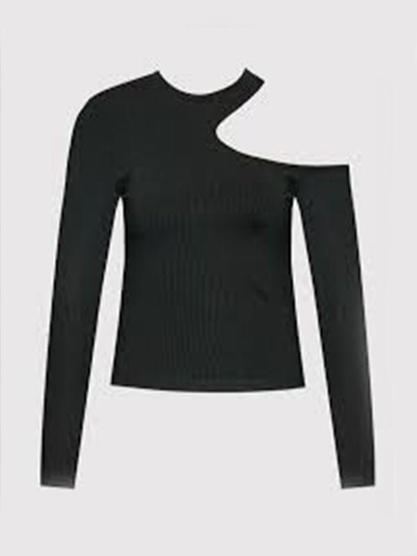 Tjw Cut Out Rib Ls Black / L