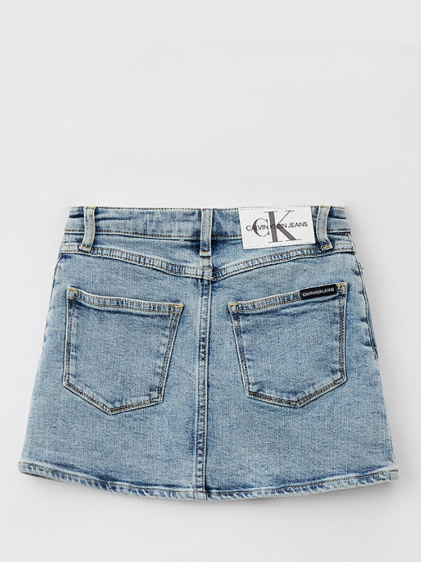 Aline Denim Skirt Washed Salt Pepper Light Stretch / 10