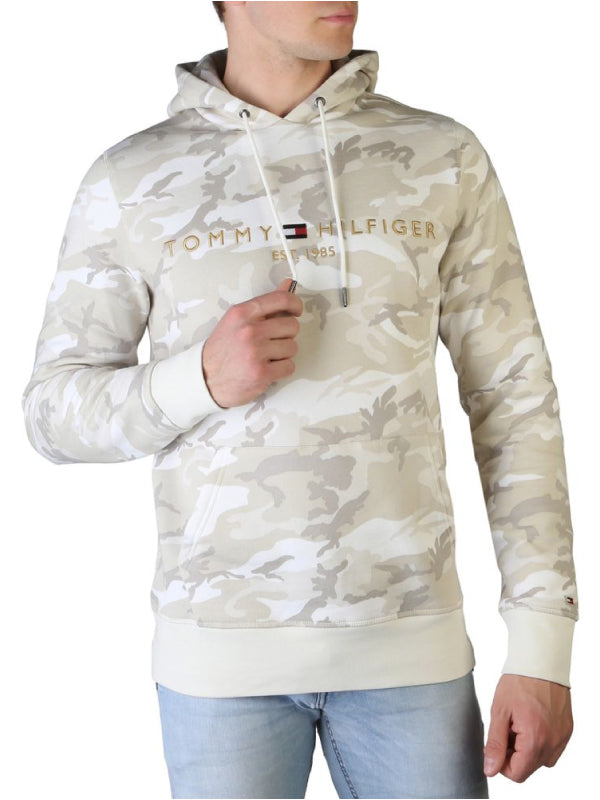 Camo Tommy Logo Hood Ecru Camo / L