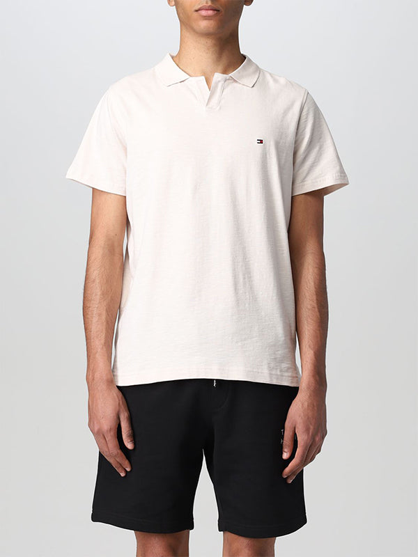 Tech Linen Slim Polo Feather White / L