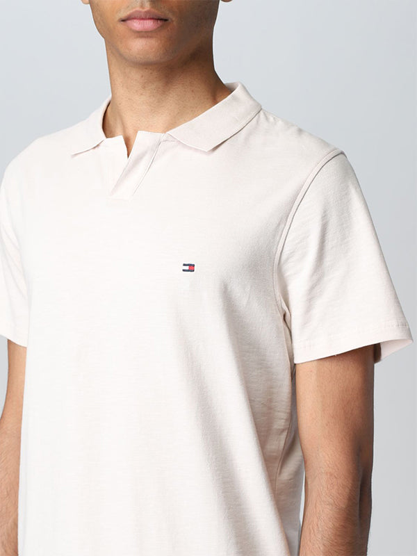 Tech Linen Slim Polo Feather White / L