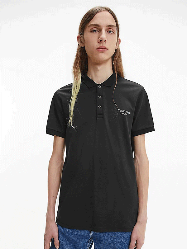 Stacked Logo Polo Ck Black / L