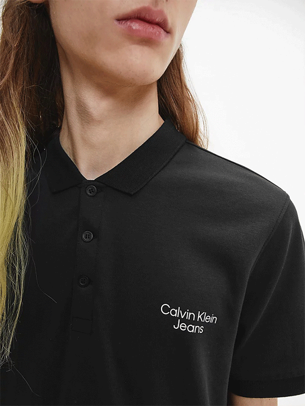 Stacked Logo Polo Ck Black / L