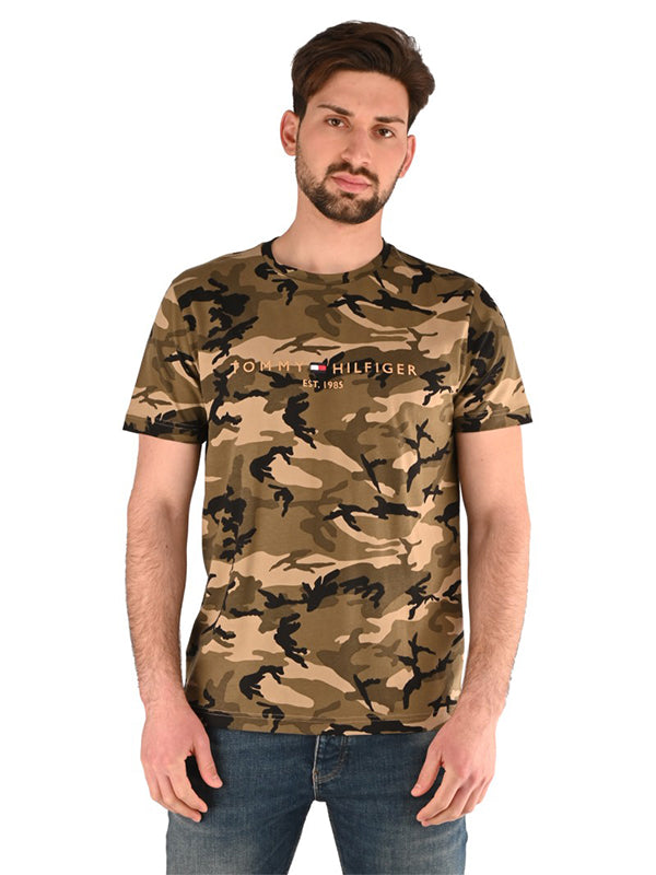 Camo Tommy Logo Tee Olive Camo / L