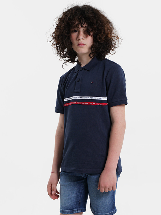 Tommy Tape Polo S/S Twilight Navy / 10