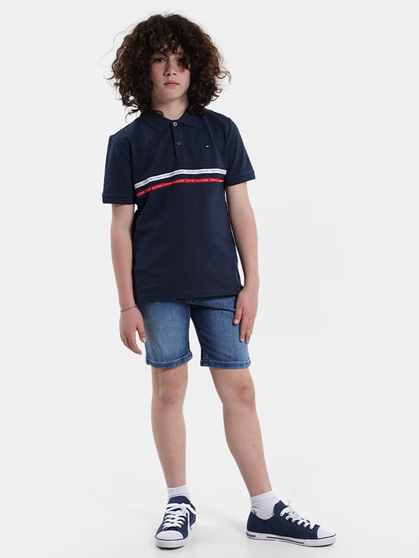 Tommy Tape Polo S/S Twilight Navy / 10