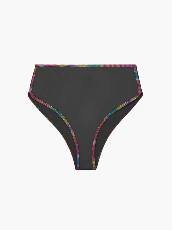 High Waist Cheeky Bi Pvh Black / L