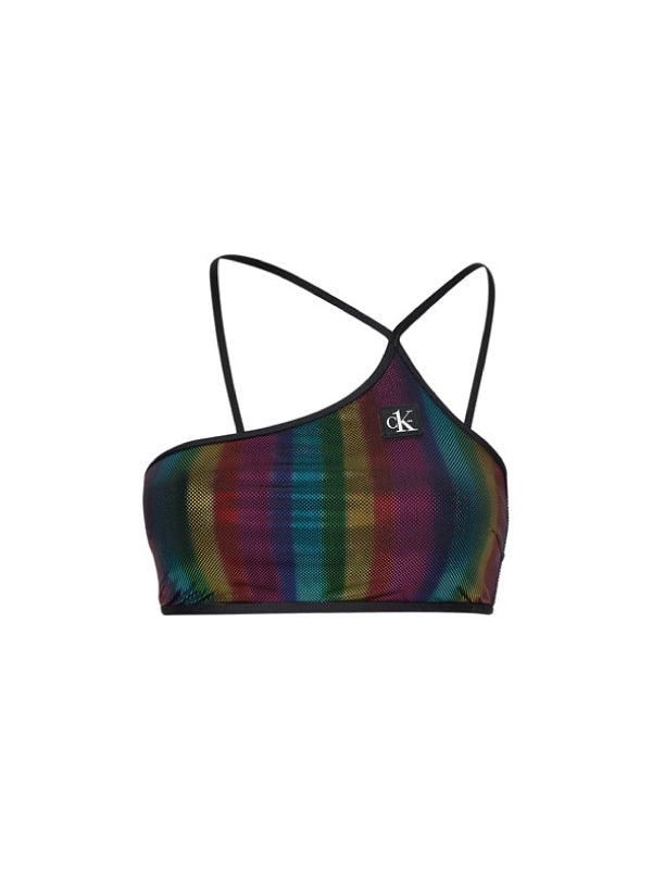 Bralette-Print Rainbow Gradient Black / L