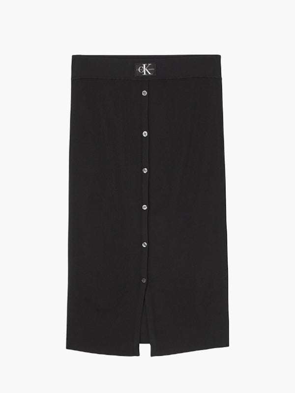 Badge Knitted Skirt Ck Black / L